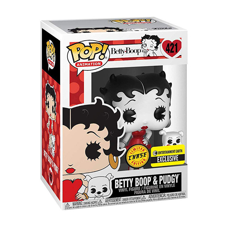 Figurine Pop Betty Boop Noir et Blanc et Rouge Chase - Edition Limitée