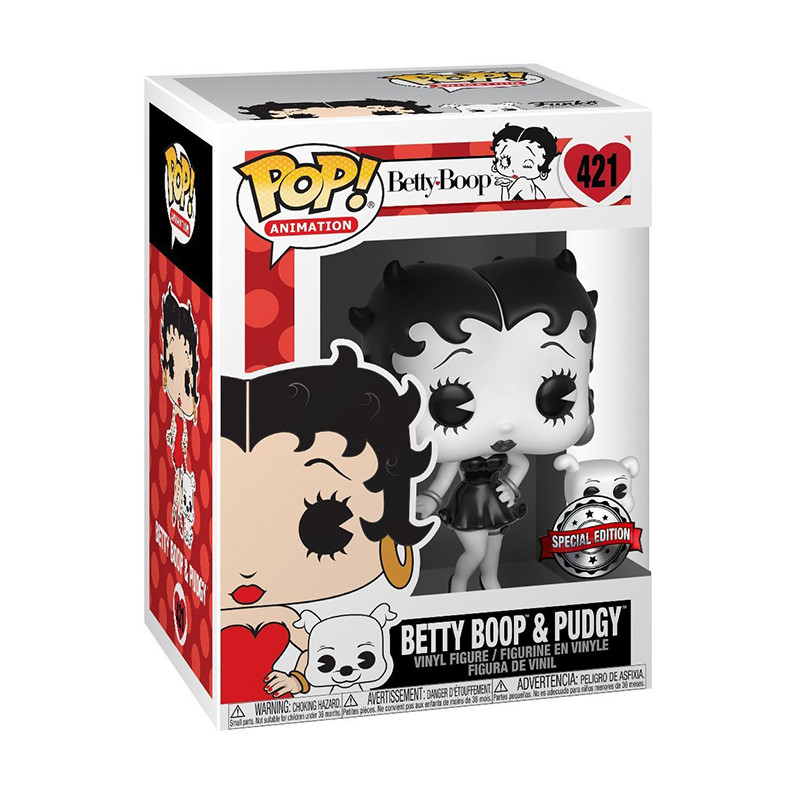 Figurine Pop Betty Boop et Pudgy #421 - Edition Noire et Blanche