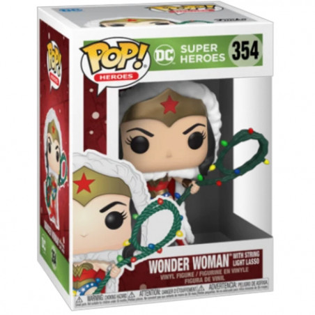 Figurine Pop Wonder Woman Holiday avec Lasso Lumières - DC Comics #354