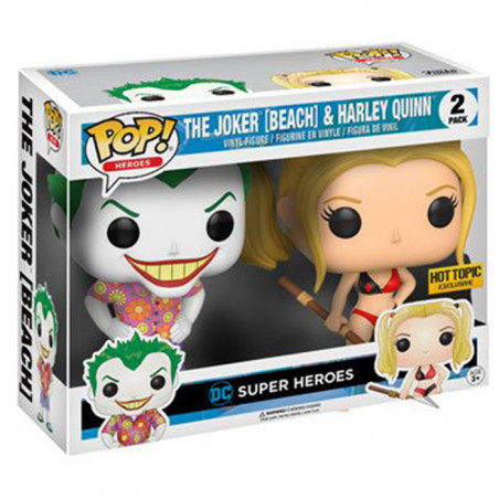 Figurines Pop Beach Joker & Harley Quinn (DC Comics) - Edition Limitée