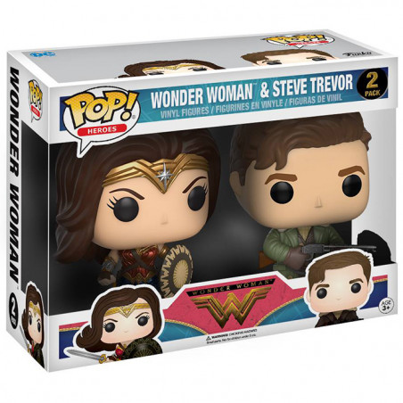 Wonder Woman et Steve Trevor Figurines Pop