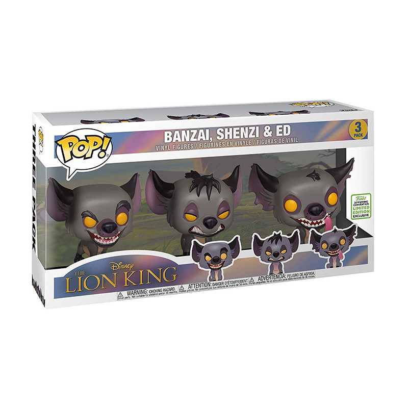 Figurines Pop Banzai, Shenzi & Ed (Le Roi Lion) - 3-Pack Exclusif