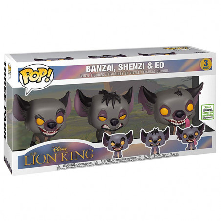 Figurines Pop Banzai, Shenzi & Ed (Le Roi Lion) - 3-Pack Exclusif