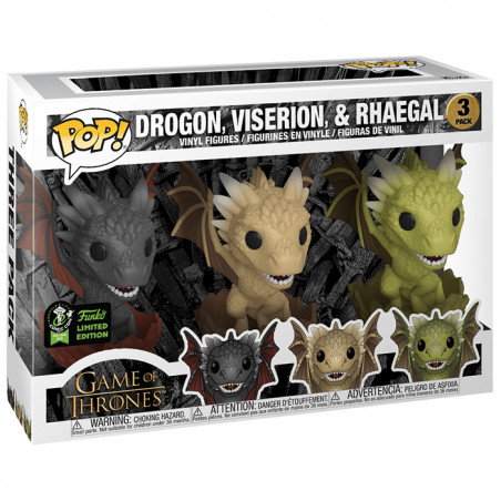 Figurines Pop! Drogon, Viserion et Rhaegal (œufs) - Game of Thrones