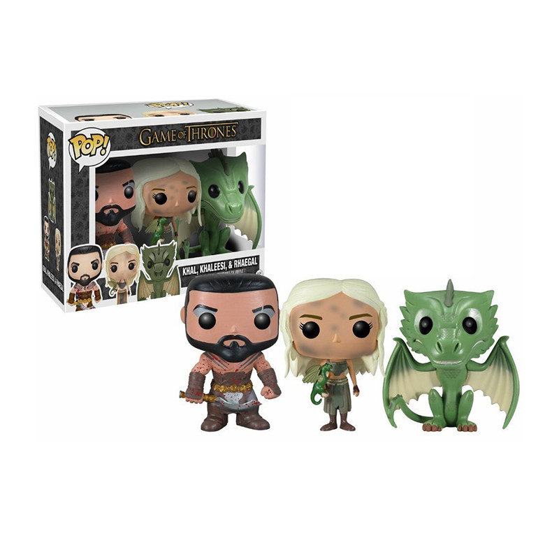 Pack Figurines Pop Khal Drogo, Daenerys et Rhaegal (Game of Thrones)