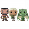 Pack Figurines Pop Khal Drogo, Daenerys et Rhaegal (Game of Thrones)