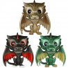 Pack Figurines Pop Drogon, Viserion et Rhaegal (Game of Thrones) Métallisées