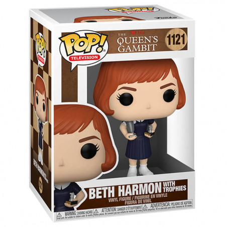 Figurine Pop Beth Harmon avec trophées (Le Jeu de la Dame)