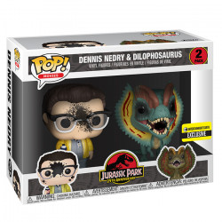 Figurines Pop Dennis Nedry & Dilophosaurus (Jurassic Park)