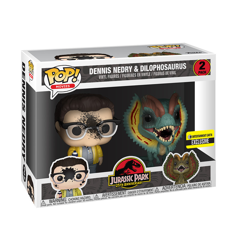 Figurines Pop Dennis Nedry & Dilophosaurus (Jurassic Park)