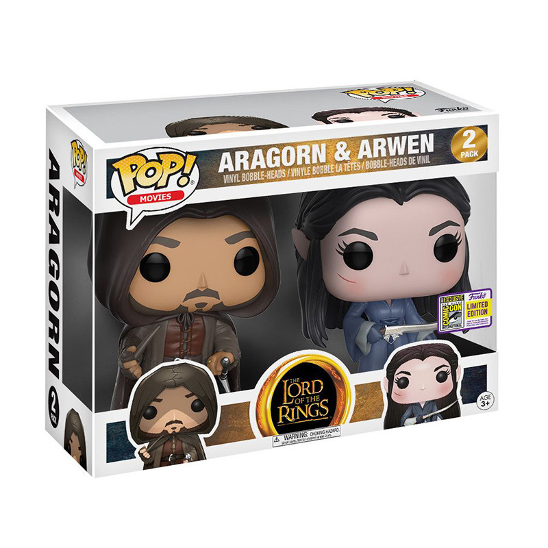 Figurines Pop Aragorn & Arwen (Le Seigneur des Anneaux) - Pack SDCC 2017