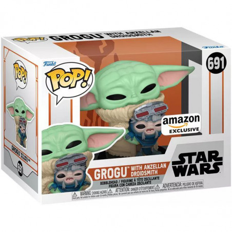 Figurine Pop Grogu avec Droïde Anzellan (Star Wars The Mandalorian)