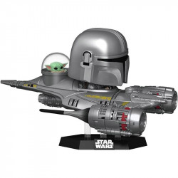 Figurine Pop The Mandalorian et Grogu dans le N1 Starfighter