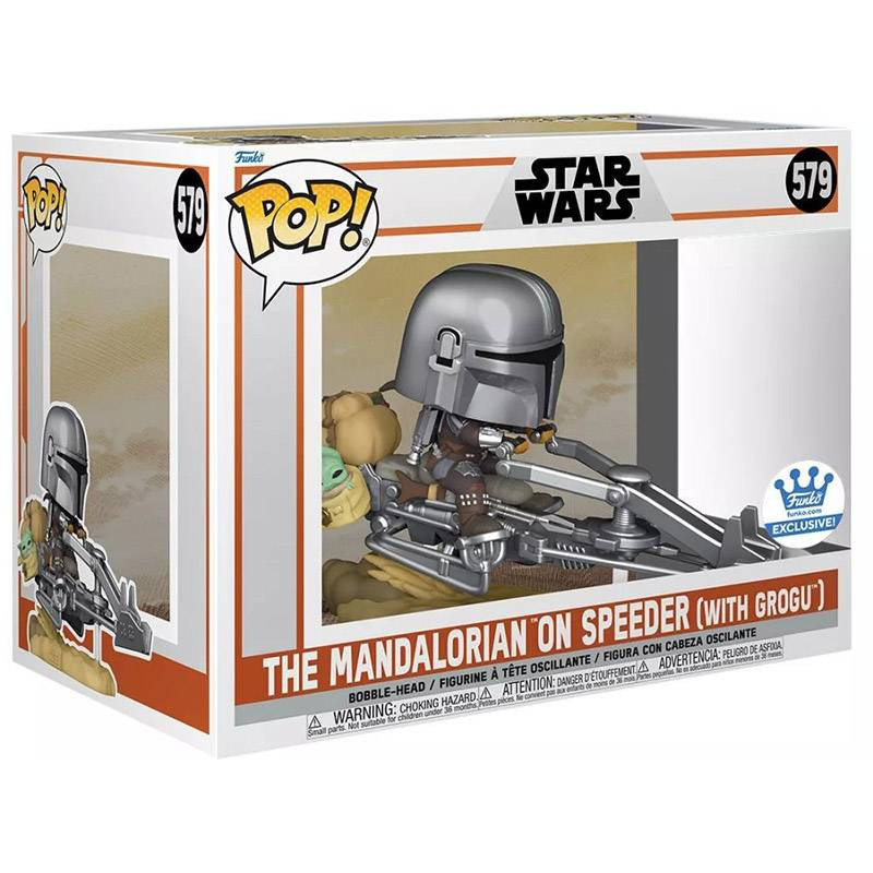 Figurine Pop! The Mandalorian & Grogu sur Speeder - Edition Deluxe