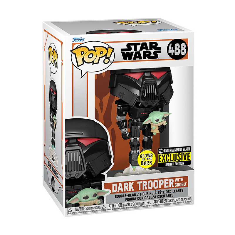 Pop Dark Trooper with Grogu #488 - Figurine Star Wars The Mandalorian