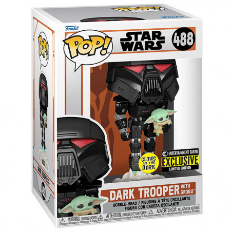 Pop Dark Trooper with Grogu #488 - Figurine Star Wars The Mandalorian